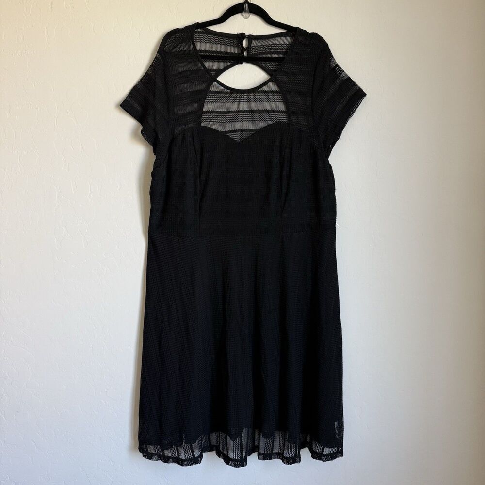 City Chic Womens Sheer Sweetheart Cut Out Whimsy Goth Mini Dress Size XL Grunge